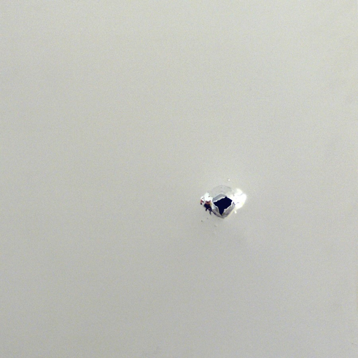 Spectrum Series 5, 2008, gunshot stainless steel, 18x18 in